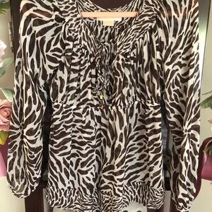 Like New Awesome 100 percent silk animal print top from Michael Kors
